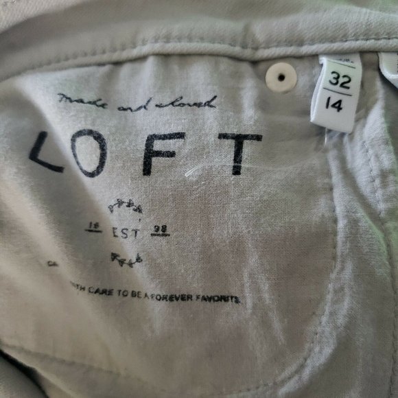 Loft Jeans 32 Curvy Gray Skinny Crop Dip Dye Casual Summer Stretchy Midsize - Picture 9 of 9